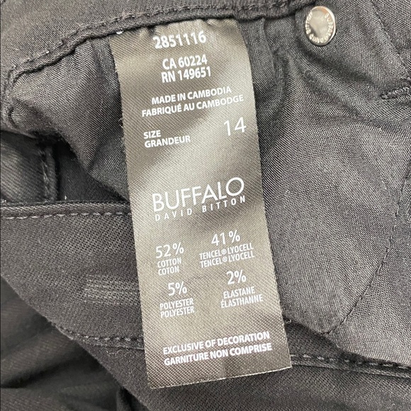 Buffalo David Bitton Hanna Jeans Black High Rise Stretch Skinny Size 14 - Picture 11 of 11